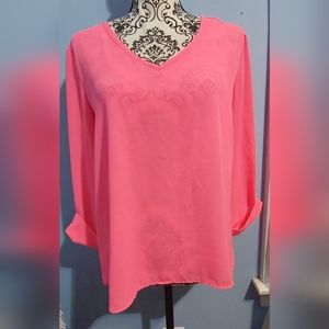 Bright Pink Blouse size Large